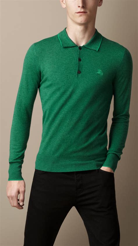 mens burberry long sleeve polo|burberry polo shirt men price.